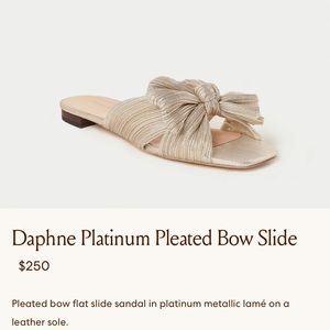 Loeffler Randall Daphne Platinum Pleated Bow Slide